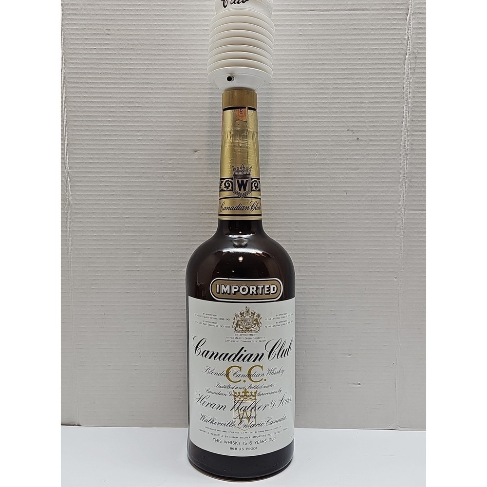 Vintage 1971 Canadian Club 1 Gallon Empty Bottle W/Tapper Pump 25"